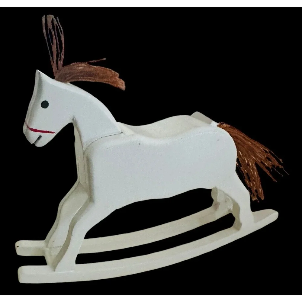 Dollhouse Set Miniature White Drawer Chest‎ High Chair Rock Horse 1:12~ 1